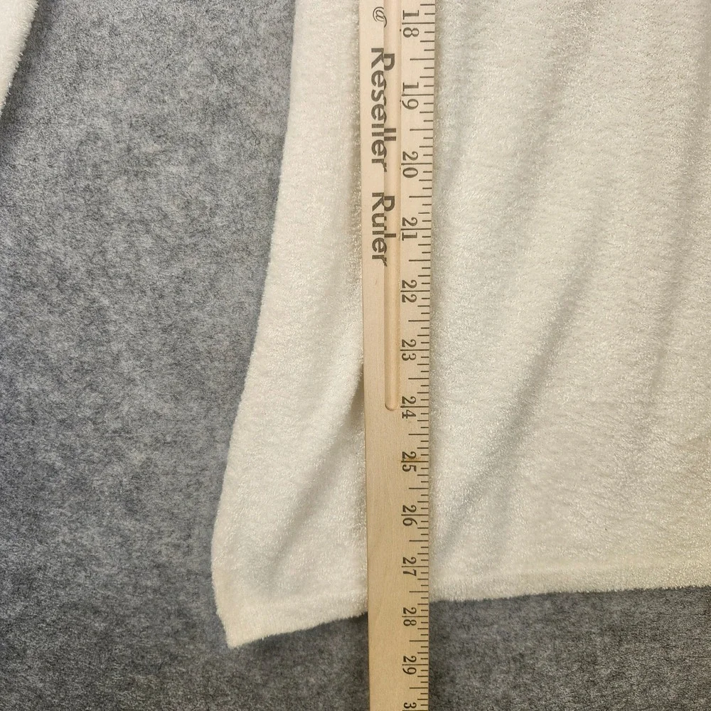 Moda International Cream Ribbed Empire Waist Bishop Sleeve Sweater Small